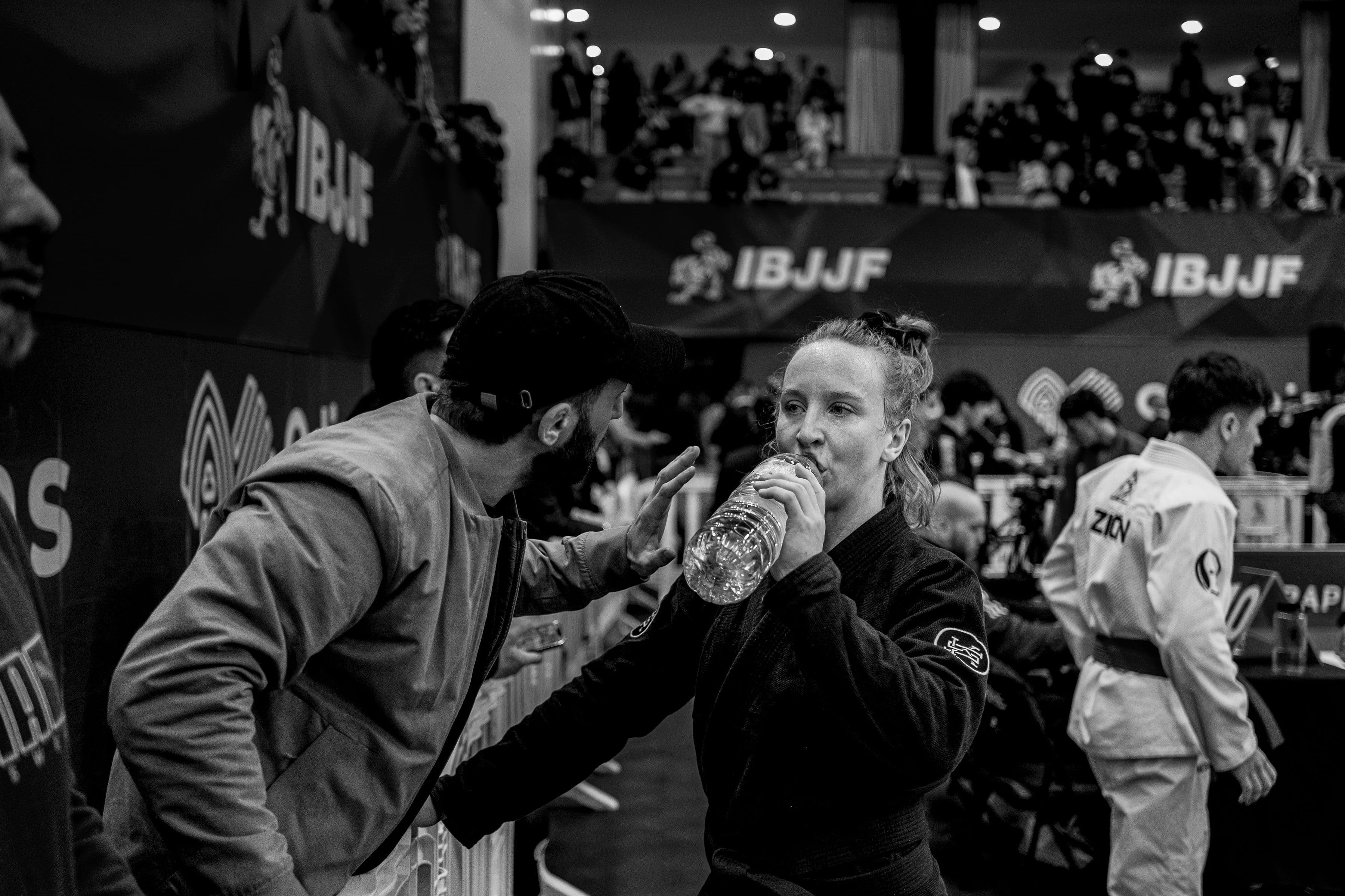 Sean Kheffache coaching at IBJJF competition, SOL Grappling Geneva